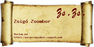 Zsigó Zsombor névjegykártya